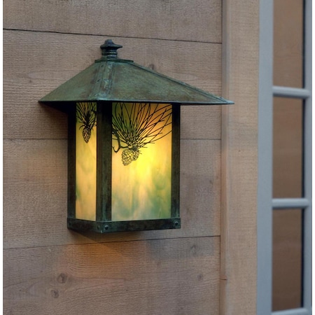 Arroyo Craftsman 12" evergreen flush wall mount with t-bar overlay EW-12TRM-AB